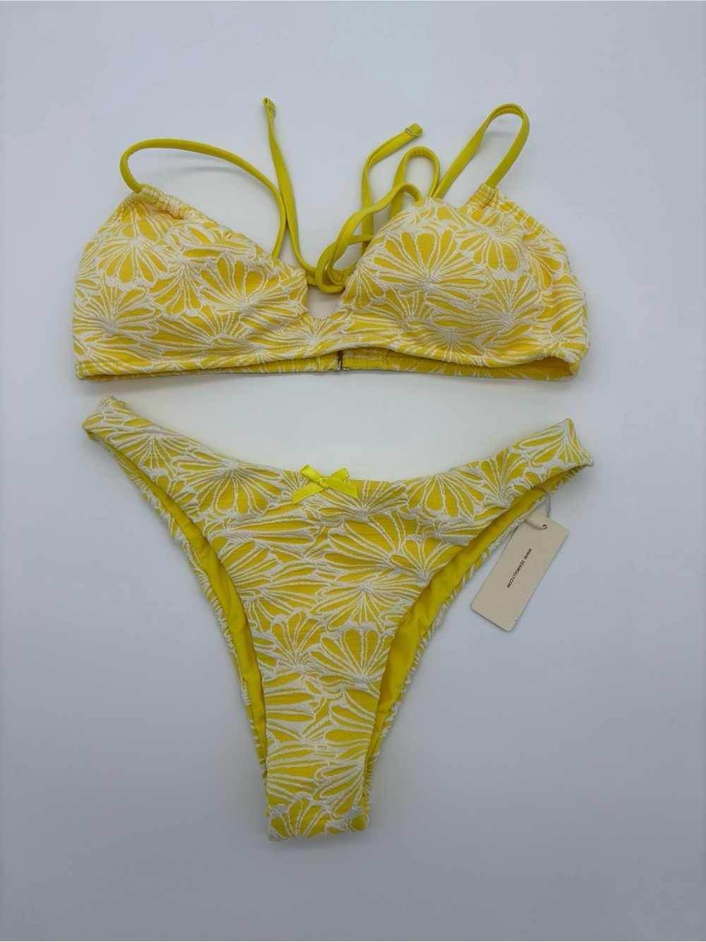 Yellow Floral Two-Piece Bikini Set NWT